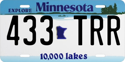 MN license plate 433TRR