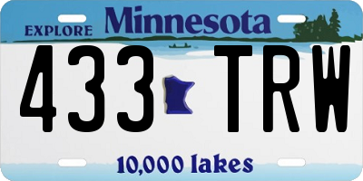 MN license plate 433TRW