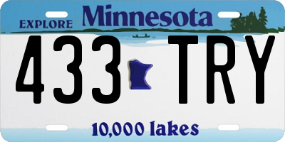 MN license plate 433TRY
