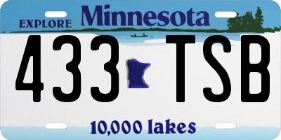 MN license plate 433TSB