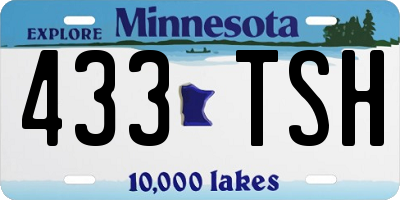 MN license plate 433TSH