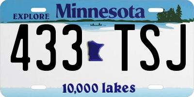 MN license plate 433TSJ