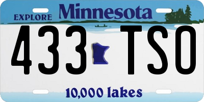 MN license plate 433TSO