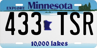 MN license plate 433TSR