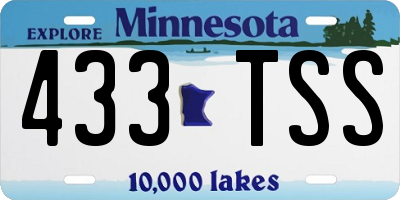 MN license plate 433TSS