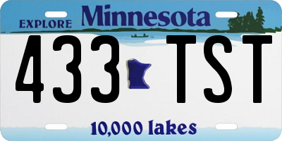 MN license plate 433TST