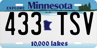 MN license plate 433TSV