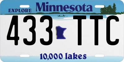 MN license plate 433TTC