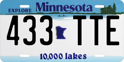 MN license plate 433TTE
