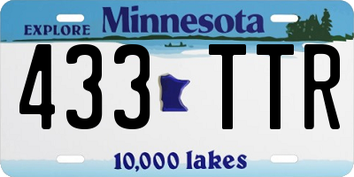 MN license plate 433TTR