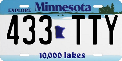 MN license plate 433TTY