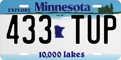 MN license plate 433TUP