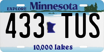 MN license plate 433TUS