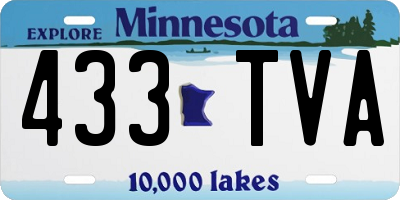 MN license plate 433TVA