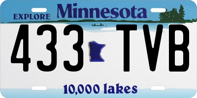 MN license plate 433TVB