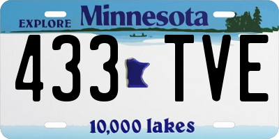 MN license plate 433TVE