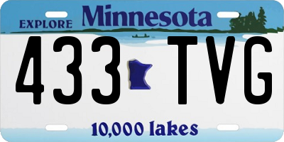 MN license plate 433TVG