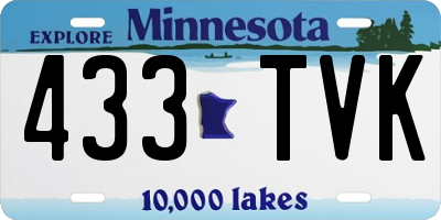 MN license plate 433TVK