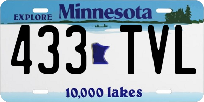 MN license plate 433TVL