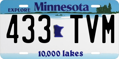 MN license plate 433TVM