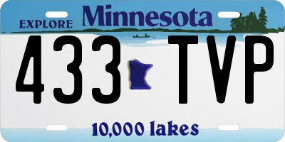 MN license plate 433TVP