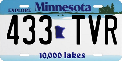 MN license plate 433TVR