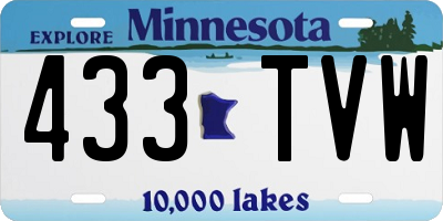 MN license plate 433TVW