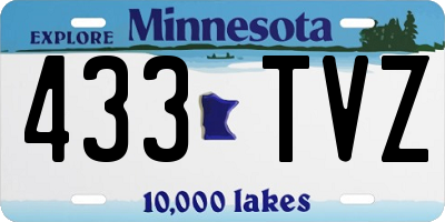 MN license plate 433TVZ