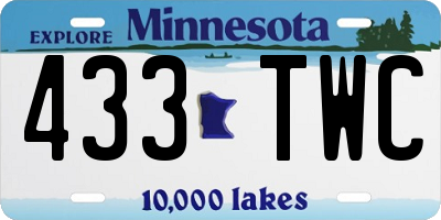 MN license plate 433TWC
