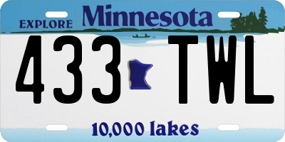 MN license plate 433TWL