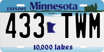 MN license plate 433TWM