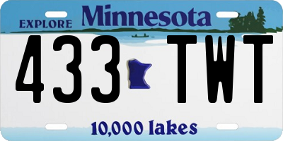 MN license plate 433TWT