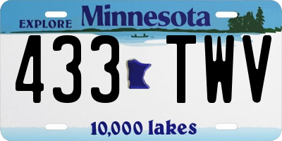 MN license plate 433TWV