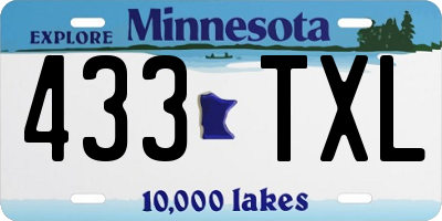MN license plate 433TXL