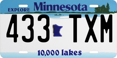 MN license plate 433TXM