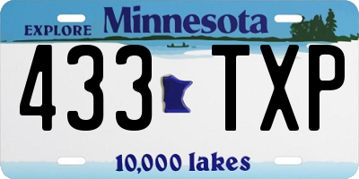 MN license plate 433TXP