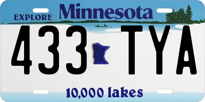 MN license plate 433TYA