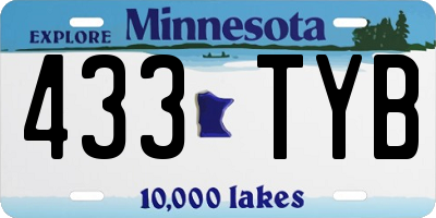 MN license plate 433TYB