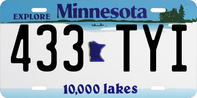 MN license plate 433TYI