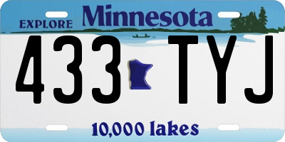 MN license plate 433TYJ