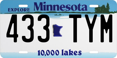 MN license plate 433TYM