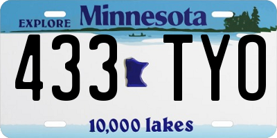 MN license plate 433TYO