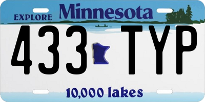 MN license plate 433TYP