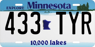 MN license plate 433TYR