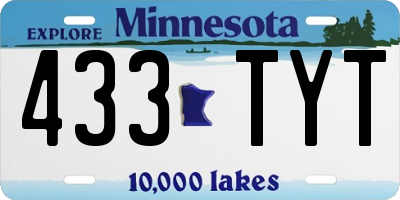 MN license plate 433TYT