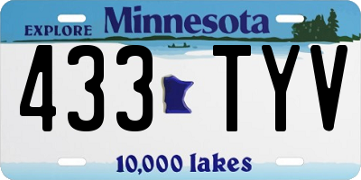 MN license plate 433TYV
