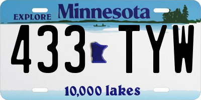 MN license plate 433TYW