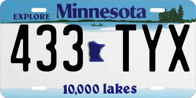 MN license plate 433TYX