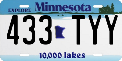 MN license plate 433TYY