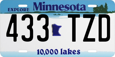 MN license plate 433TZD